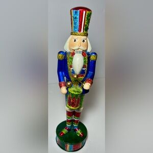 Pacific Rim Nutcracker Drummer Soldier Glitter Enamel 9” Holiday Figurine